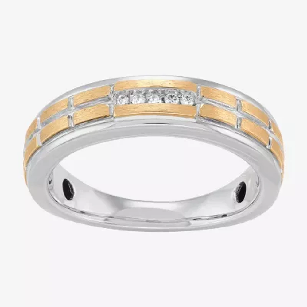 Limited Quantities! Mens Diamond Accent Natural White Diamond 14K Two Tone Gold Fashion Ring