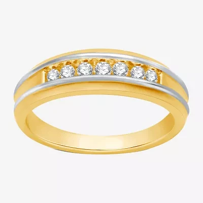 I Said Yes (H-I / I1) Mens 1/4 CT. T.W. Lab Grown White Diamond 14K Gold Over Silver Sterling Wedding Band
