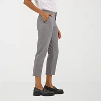 Lee Wrinkle Free Womens Stretch Fabric Straight Mid Rise Regular Fit Capri Pant