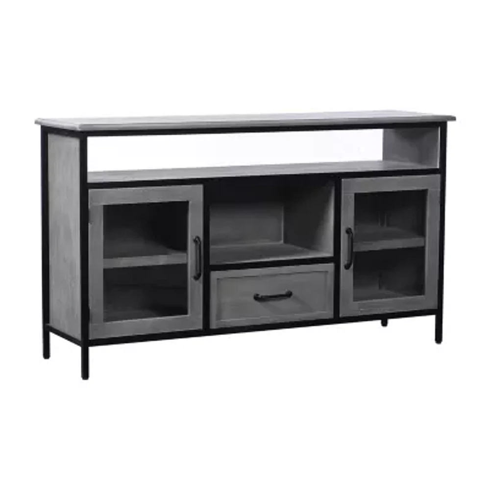 Wood and Metal 2 Door Accent Cabinet
