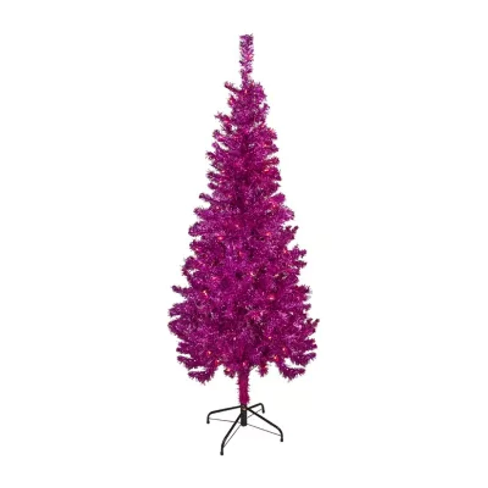 Northlight Artificial Tinsel Clear Lights Foot Pre-Lit Christmas Tree