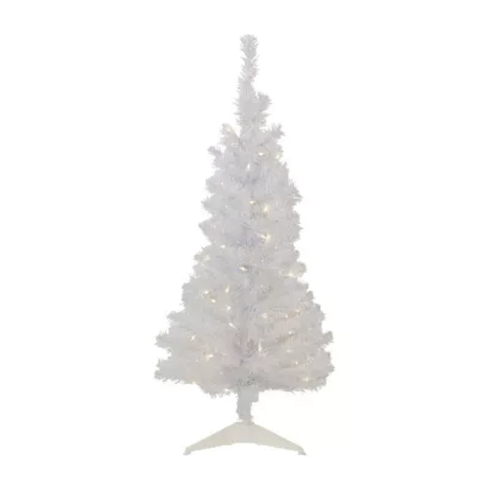 Northlight Rockport White Artificial Clear Lights 4 Foot Pre-Lit Pine Christmas Tree