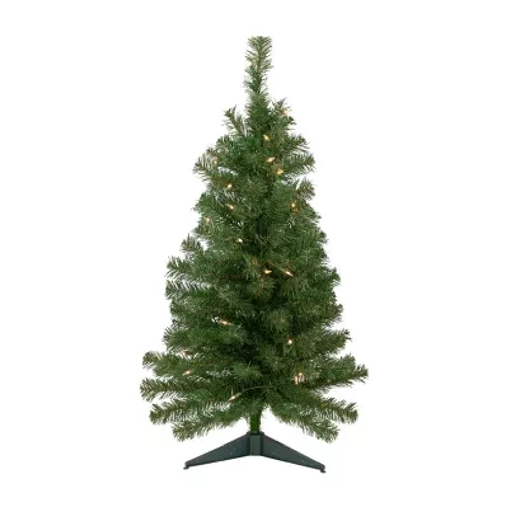 Northlight Oakridge Noble Artificial Clear Lights 3 Foot Pre-Lit Fir Christmas Tree