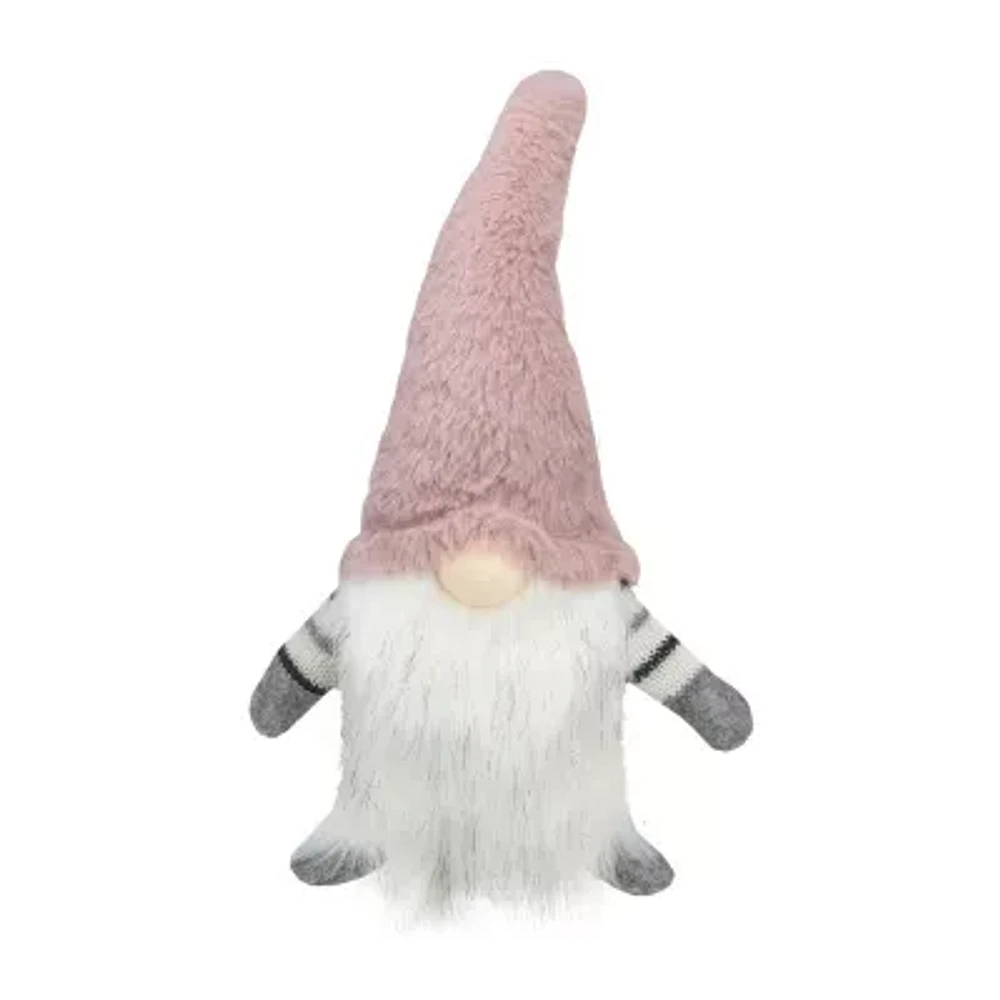 Northlight 14in Pink And White Sitting Christmas With Led Lighter Nose Christmas Gnome