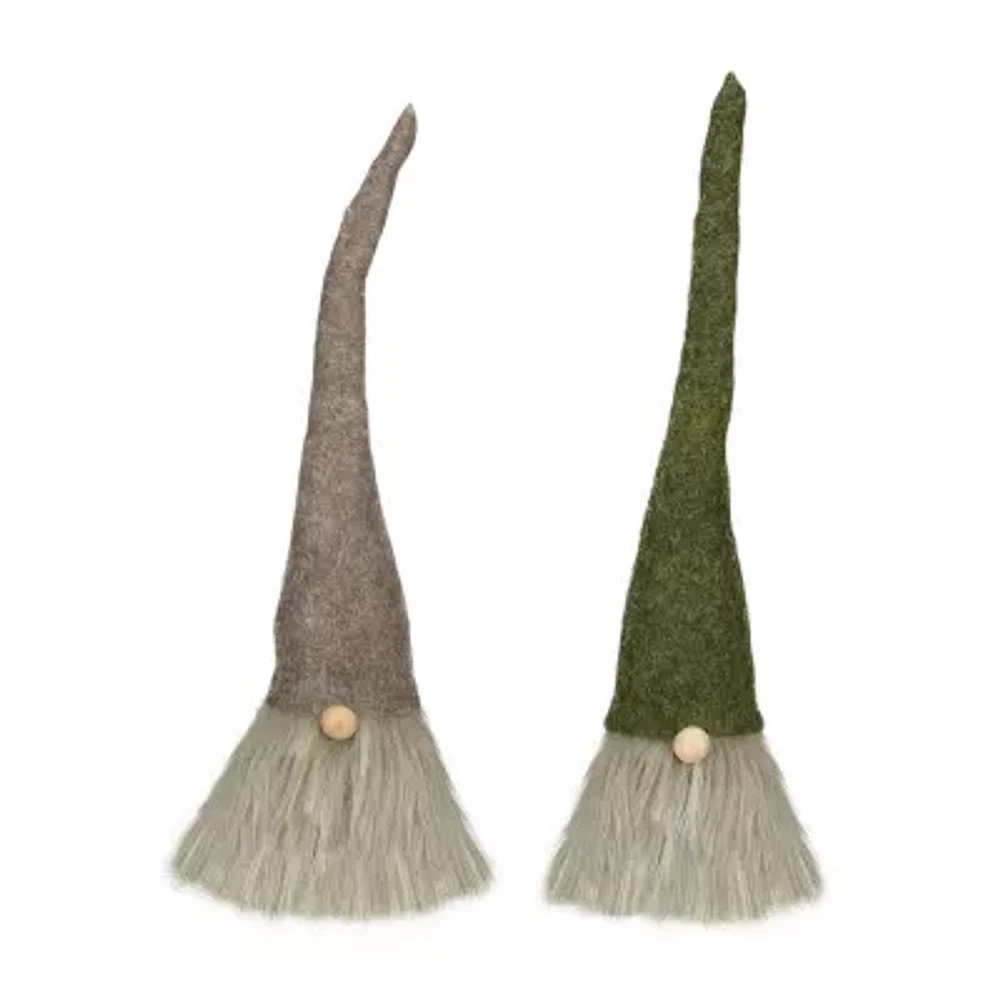 Northlight Set Of 2 Green And Gray Christmas 10.5in 2-pc. Christmas Gnome