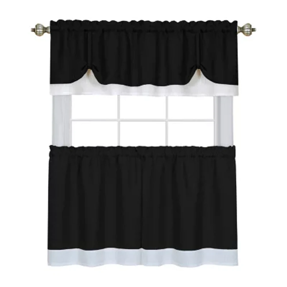 Darcy 3-pc. Rod Pocket Kitchen Curtains & Drapes Window Set