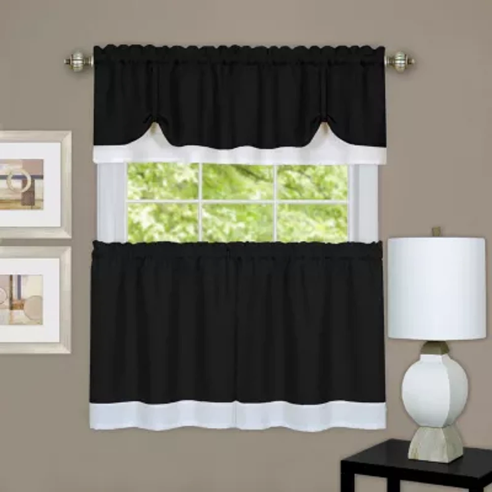 Darcy 3-pc. Rod Pocket Kitchen Curtains & Drapes Window Set