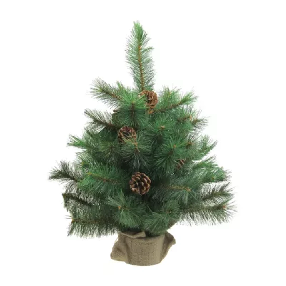 Northlight Medium Royal Oregon Burlap Base Artificial Unlit 1 1/2 Feet Pine Christmas Tree