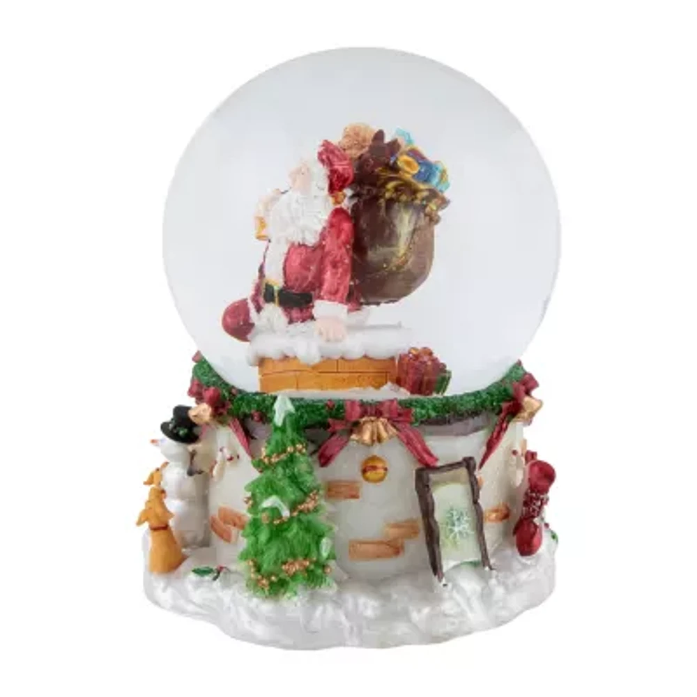 Northlight 7 In Musical Chimney Santa Christmas Snow Globe