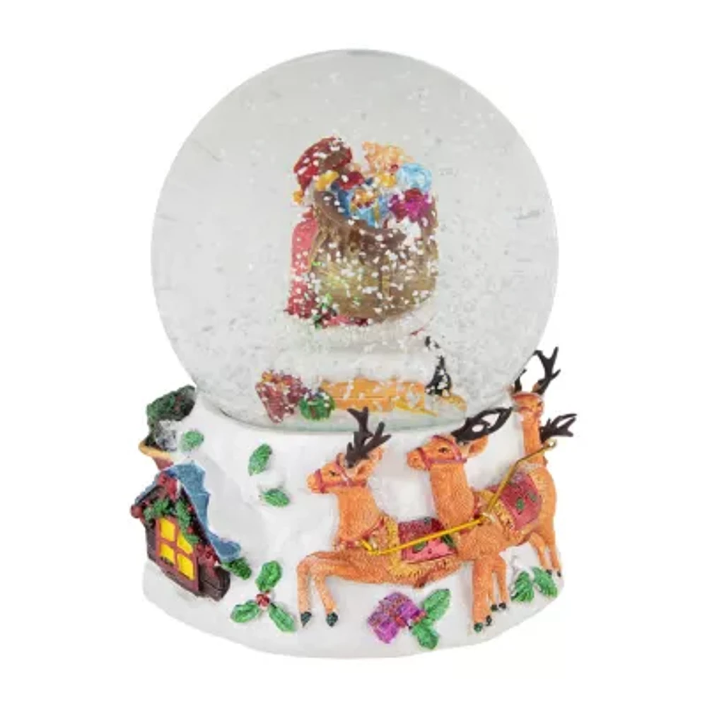 Northlight 6.5 In Musical Delivering Gifts Santa Christmas Snow Globe