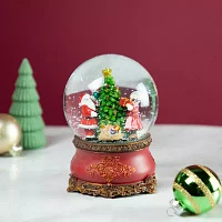 Northlight 6in Mr. & Mrs. Claus Decorating Christmas Tree Musical Water Santa Christmas Snow Globe