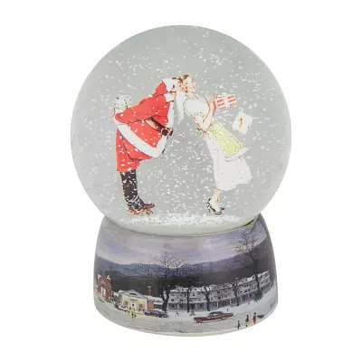 Northlight 6.5in Norman Rockwell Christmas Surprise Santa Christmas Snow Globe