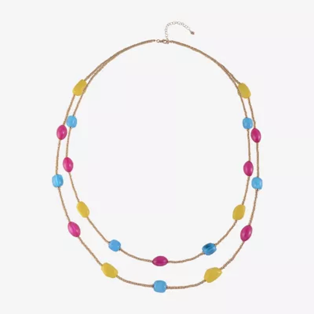 Mixit Womens 34 Inch Beaded Necklace