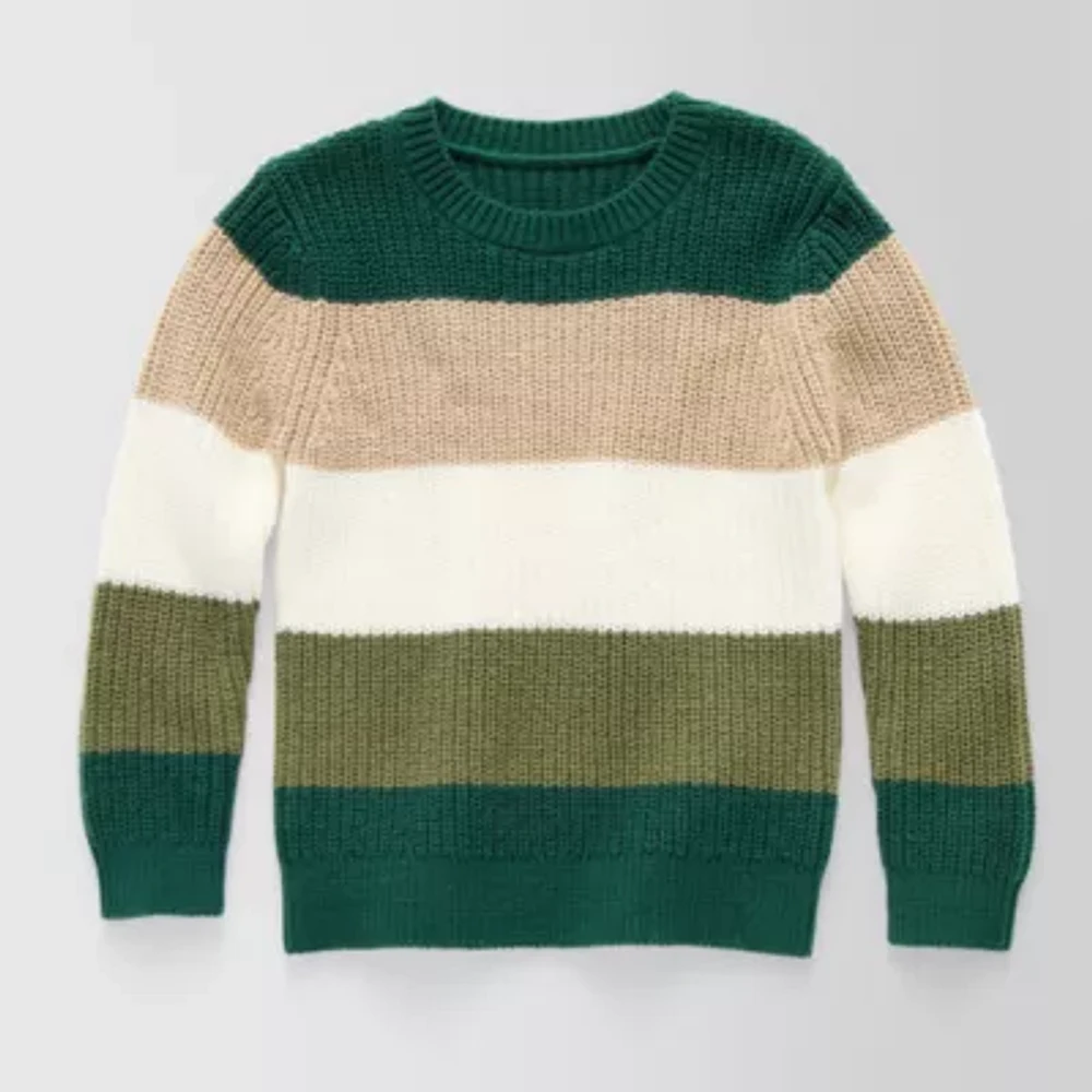 Okie Dokie Toddler & Little Boys Crew Neck Long Sleeve Pullover Sweater