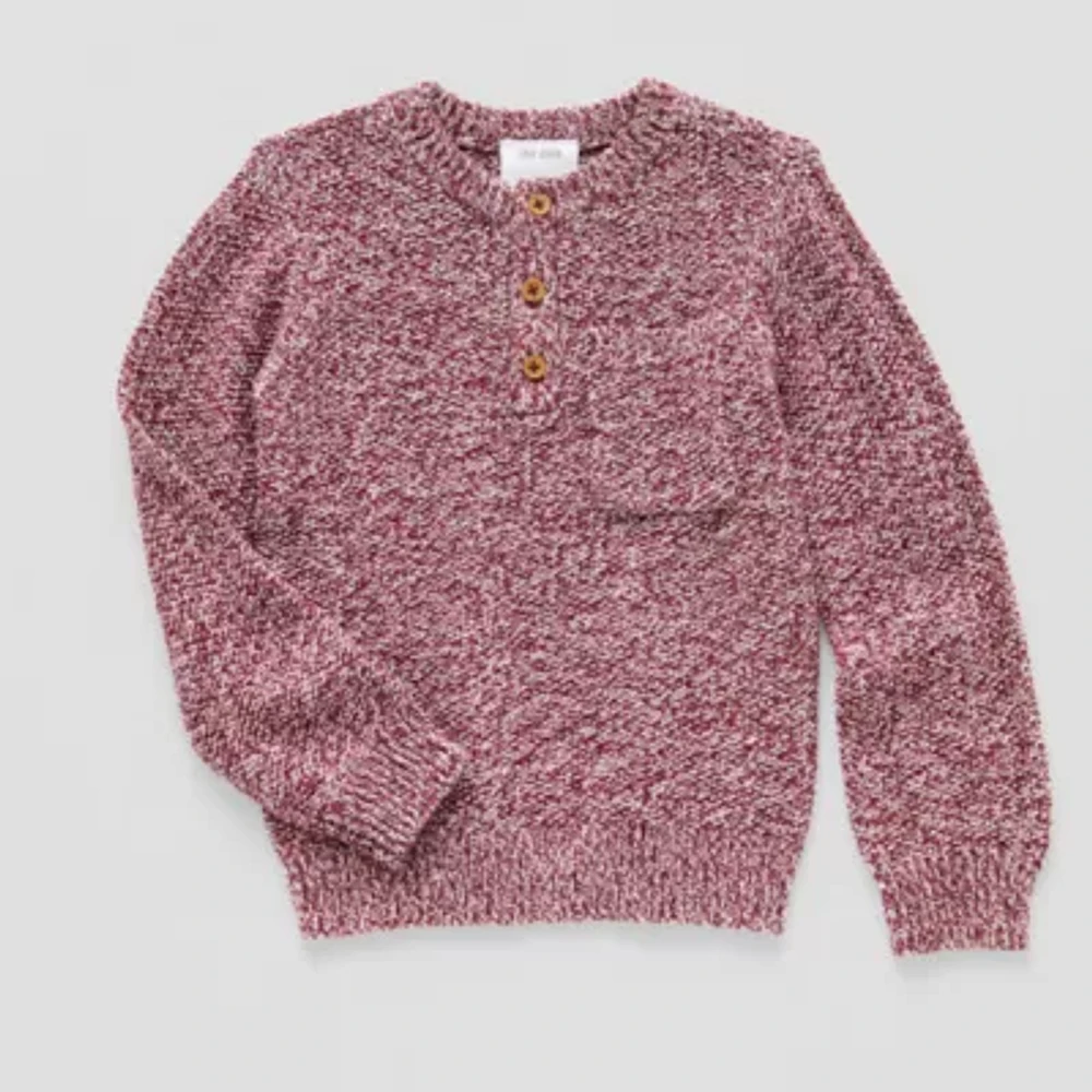 Okie Dokie Toddler & Little Boys Henley Neck Long Sleeve Pullover Sweater