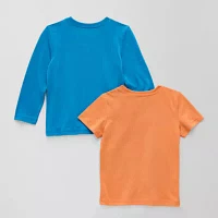 Okie Dokie Toddler & Little Boys Crew Neck Short Sleeve Regular Fit 2-pc. Graphic T-Shirt