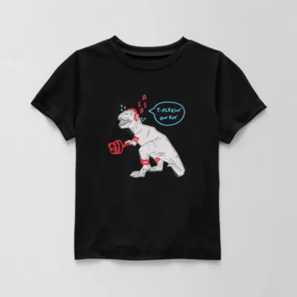 Okie Dokie Active Toddler & Little Boys Crew Neck Short Sleeve Regular Fit Graphic T-Shirt