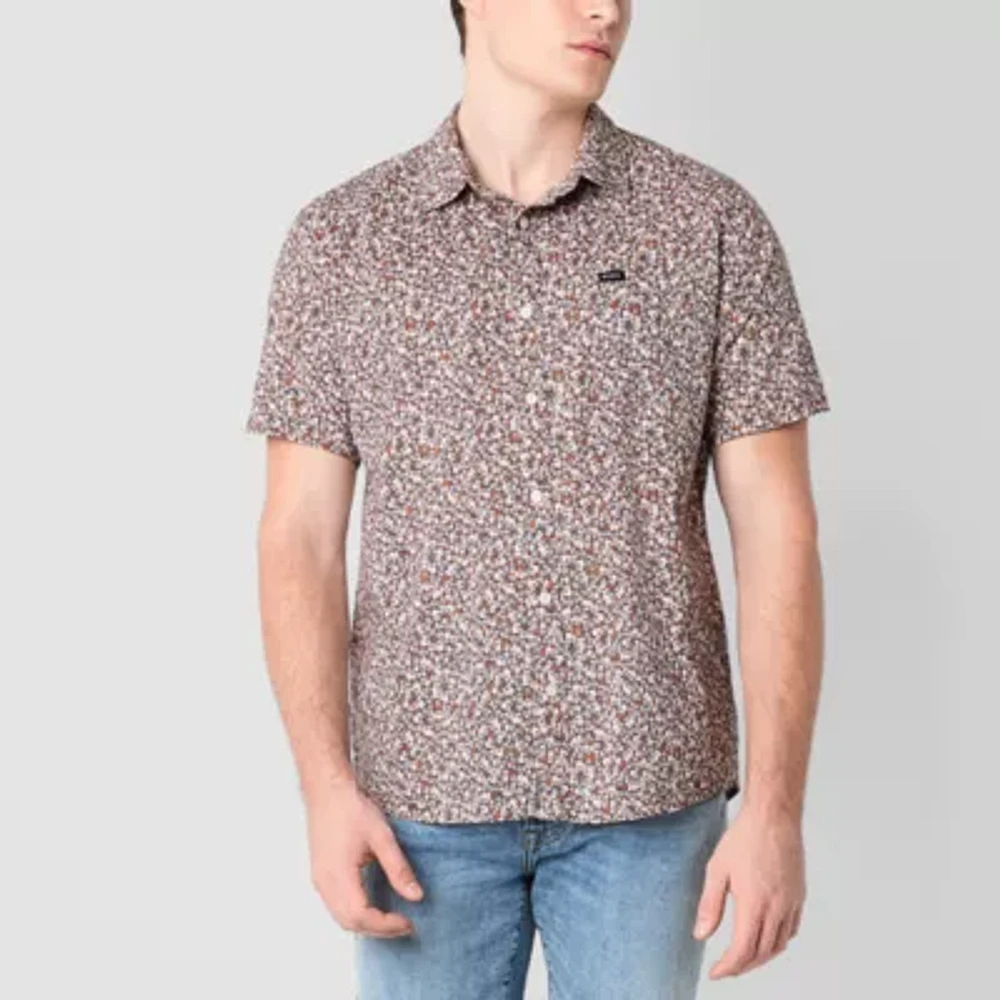 RVCA Unisex Adult Short Sleeve Regular Fit Button-Down Shirt