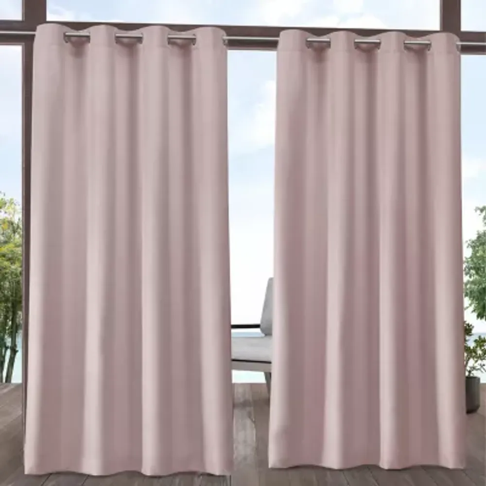 Exclusive Home Curtains Solid Grommet Top Light-Filtering Set of 2 Outdoor Curtain Panel