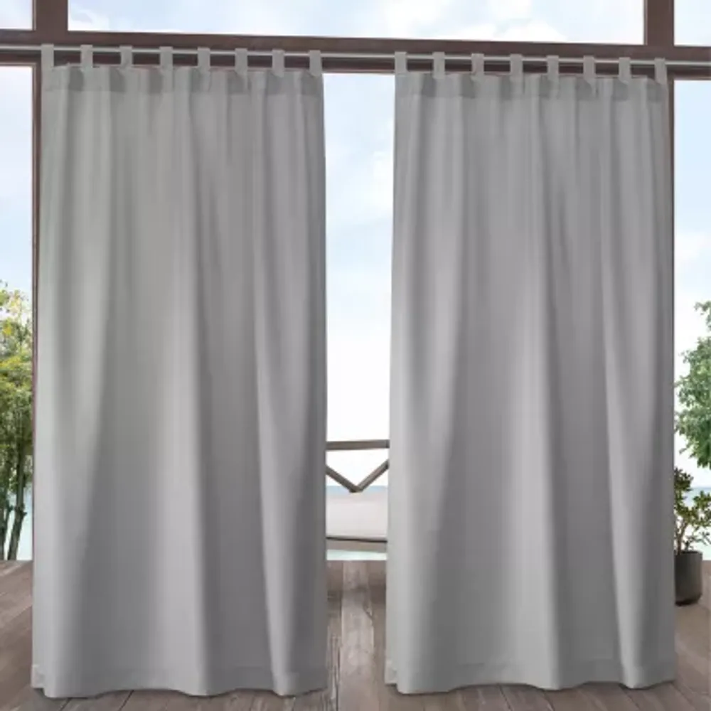 Exclusive Home Curtains Solid Tab Top Light-Filtering Set of 2 Outdoor Curtain Panel
