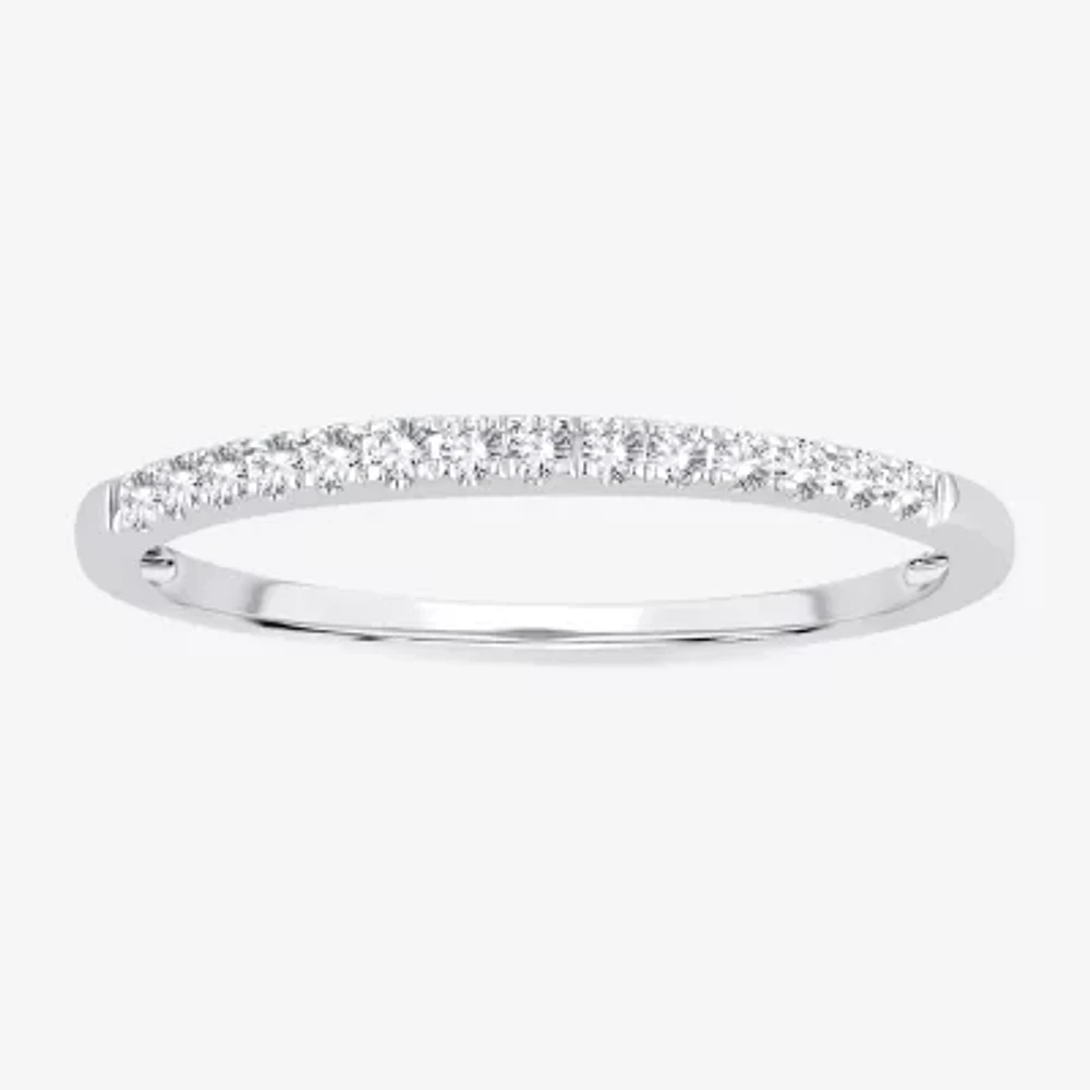 Womens Diamond Accent Natural White 10K Gold Wedding Band