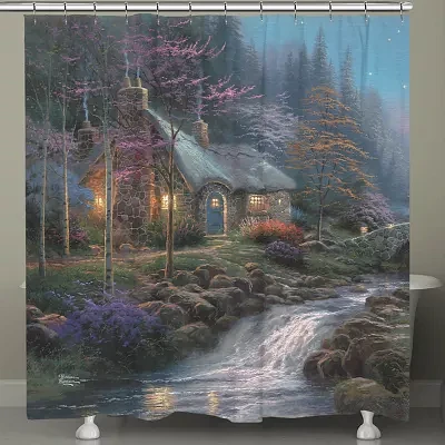 Thomas Kinkade Twilight Cottage Shower Curtain
