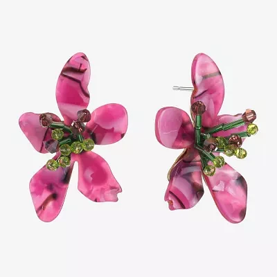 Bijoux Bar Womens Flower Hypoallergenic Drop Earrings