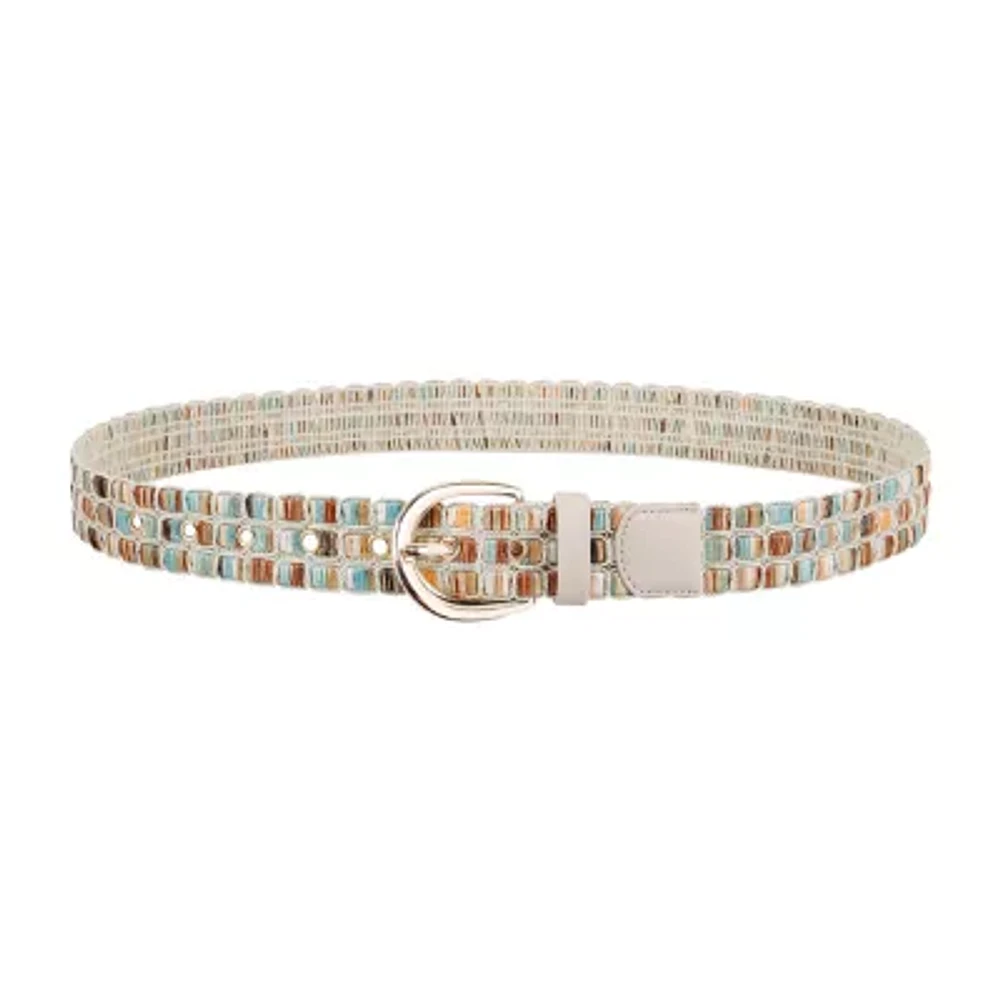 JS Jessica Simpson Shimmer Woven Womens Belt