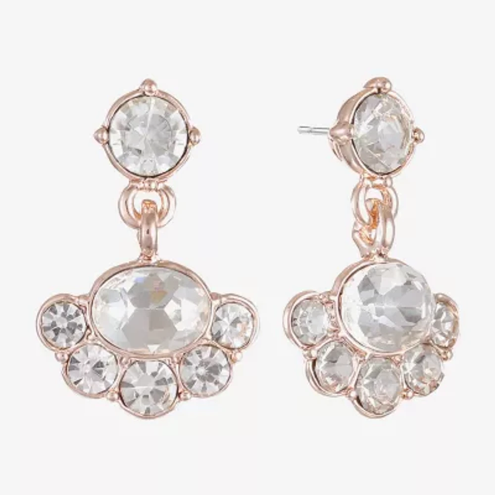 Monet Jewelry Rose Tone Womens Glass Hypoallergenic Drop Earrings