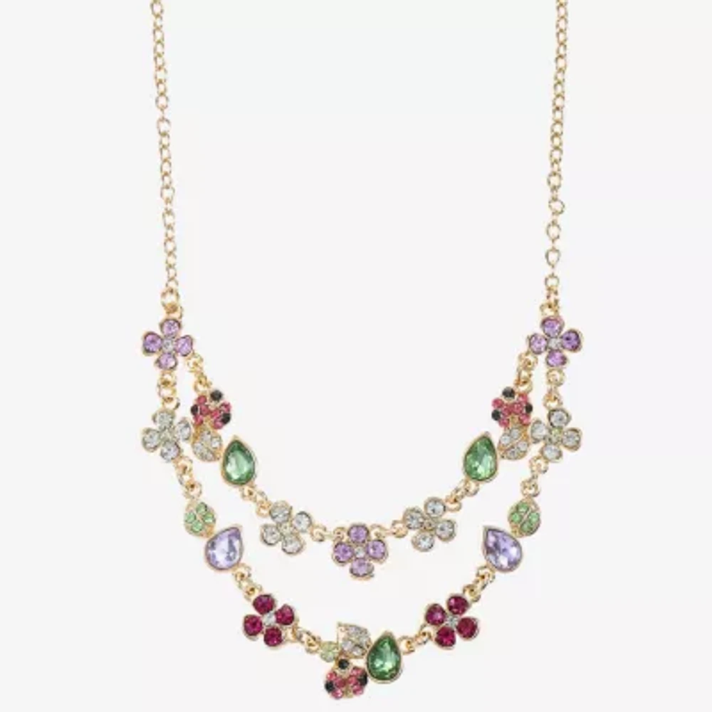 Monet Jewelry Gold Tone Ladybug Womens Multi Color 18 Inch Collar Necklace