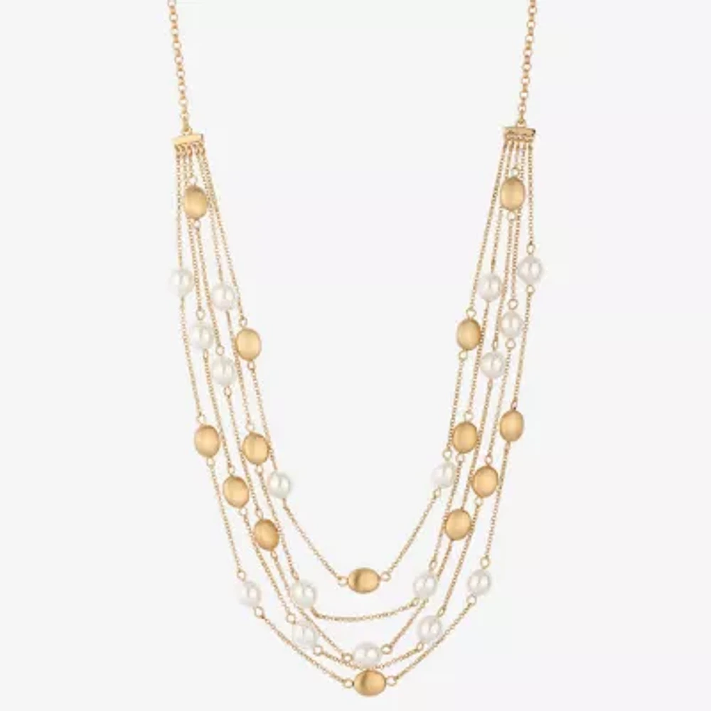 Monet Jewelry Gold Tone Womens 17 Inch Strand Necklace