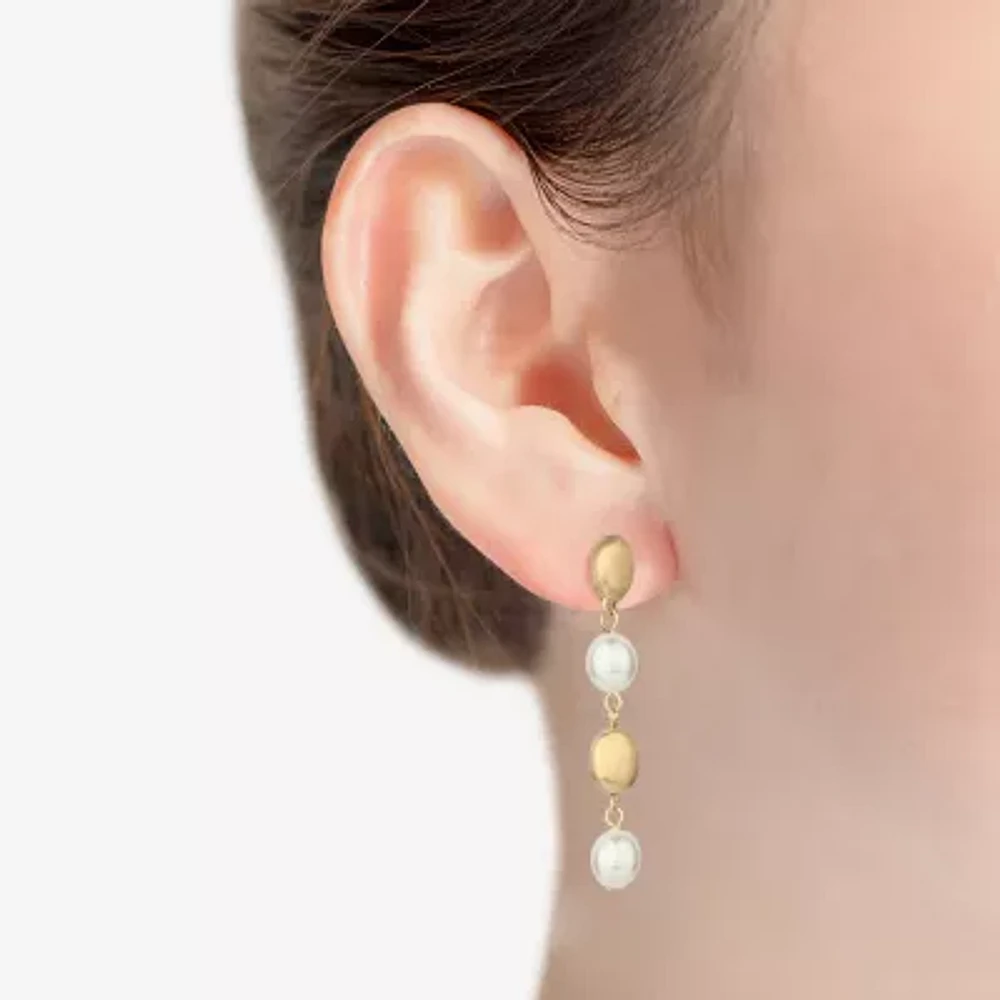 Monet Jewelry Gold Tone Womens Simulated Pearl Hypoallergenic Drop Earrings