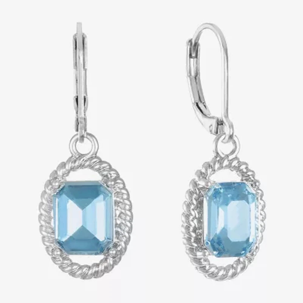 Monet Jewelry Womens Glass Oval Drop Earrings