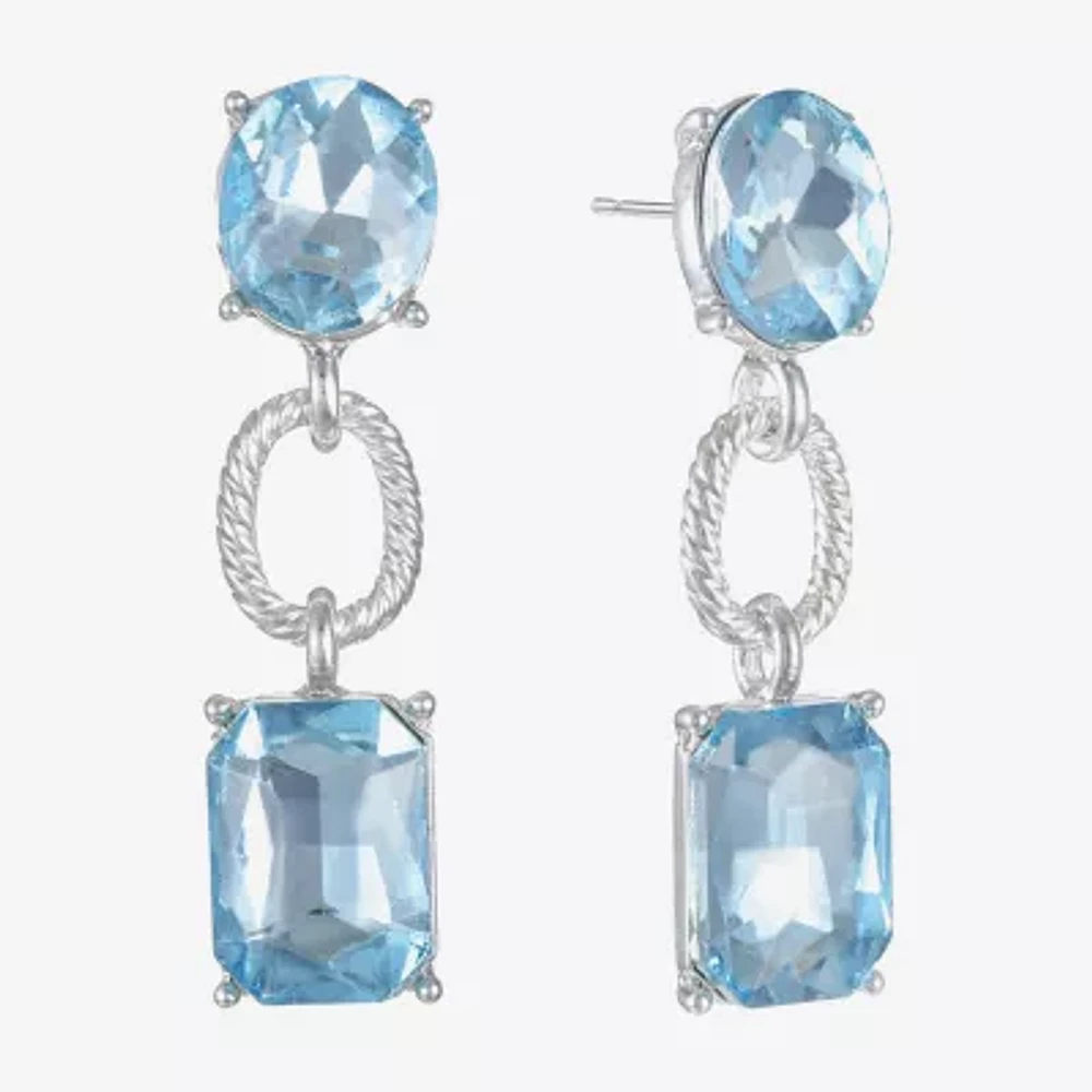 Monet Jewelry Rope Twist Link Womens Glass Oval Hypoallergenic Drop Earrings