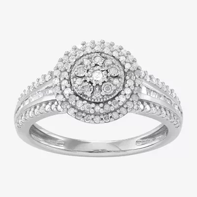 Limited Quantities! Womens 1/2 CT. T.W. Natural White Diamond Sterling Silver Round Engagement Ring