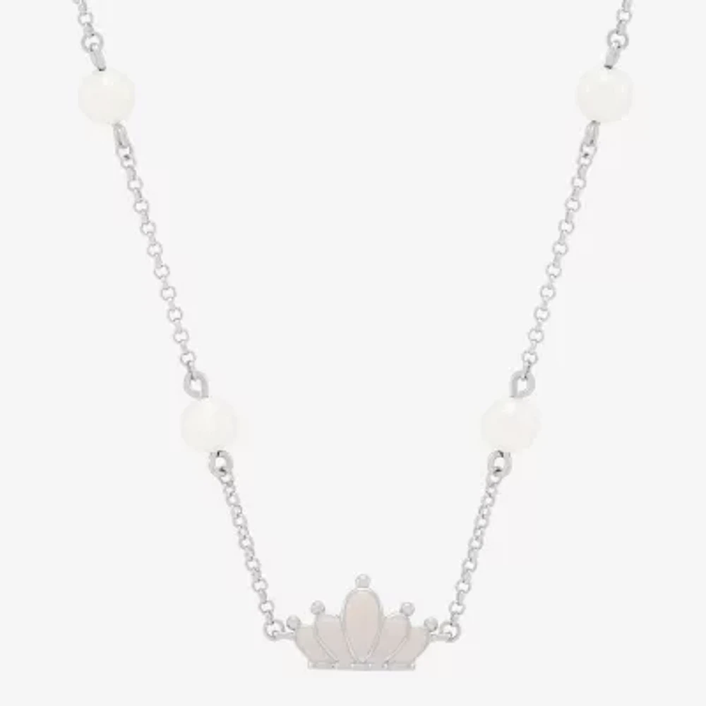 Limited Quantities! Womens Dyed White Cultured Freshwater Pearl Sterling Silver Crown 16 Inch Pendant Necklace