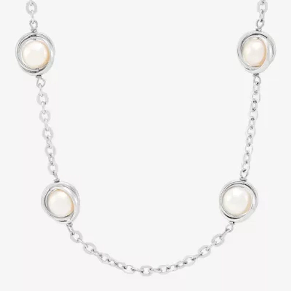 Womens White 18 Inch Strand Necklace