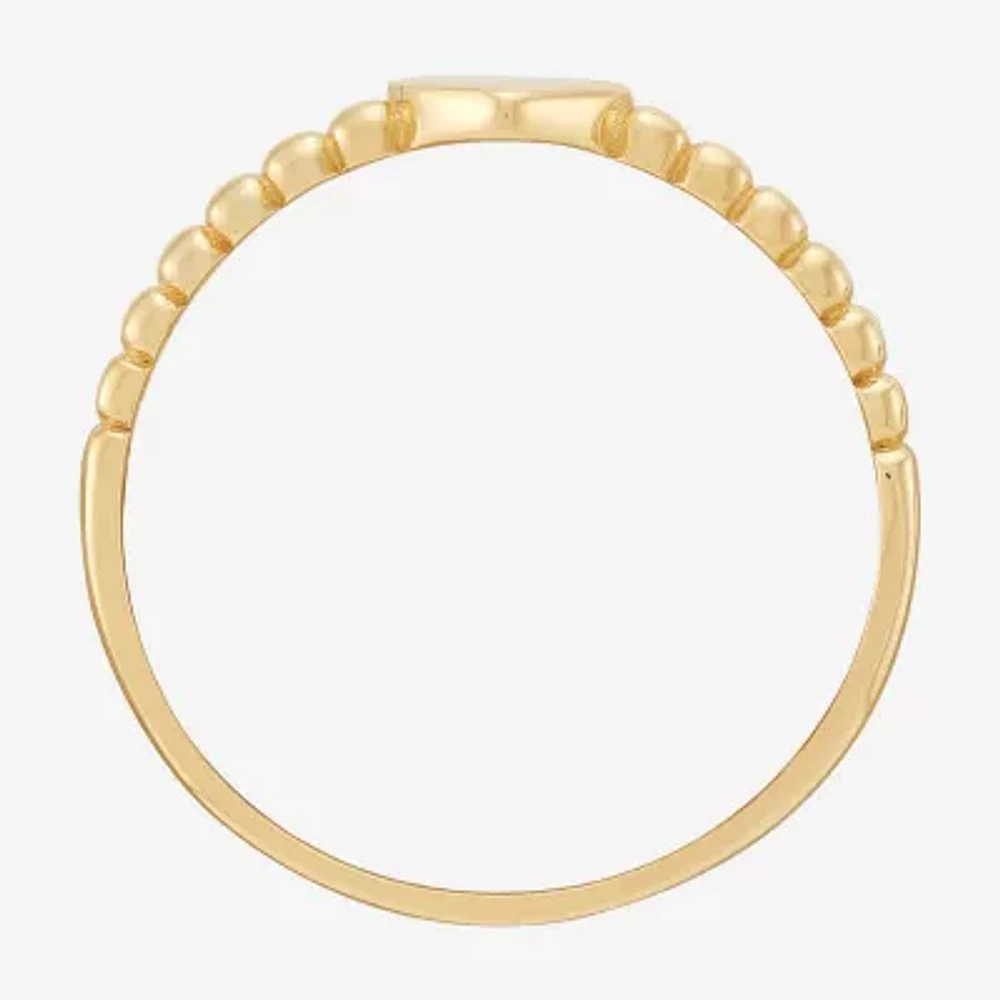 Womens 10K Gold Heart Round Band