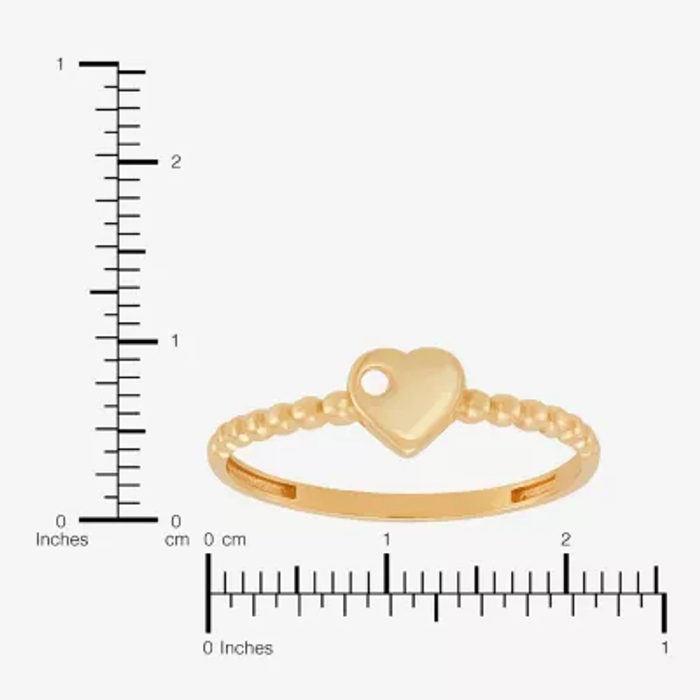 Womens 10K Gold Heart Round Band