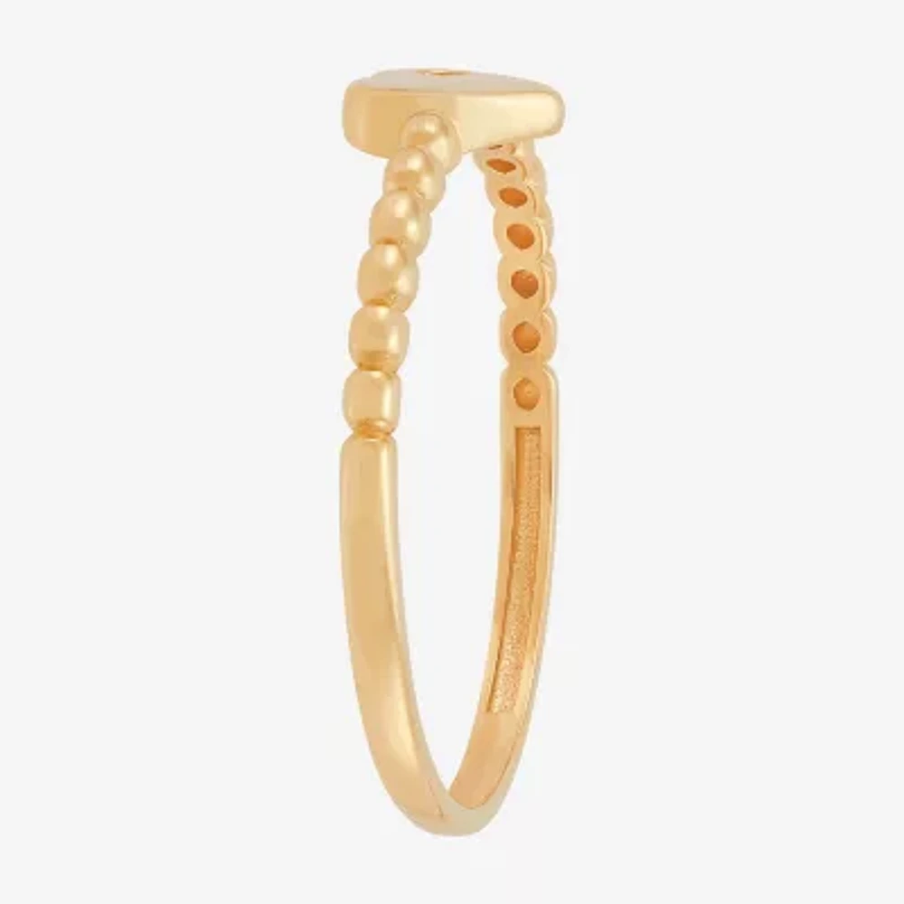 Womens 10K Gold Heart Round Band