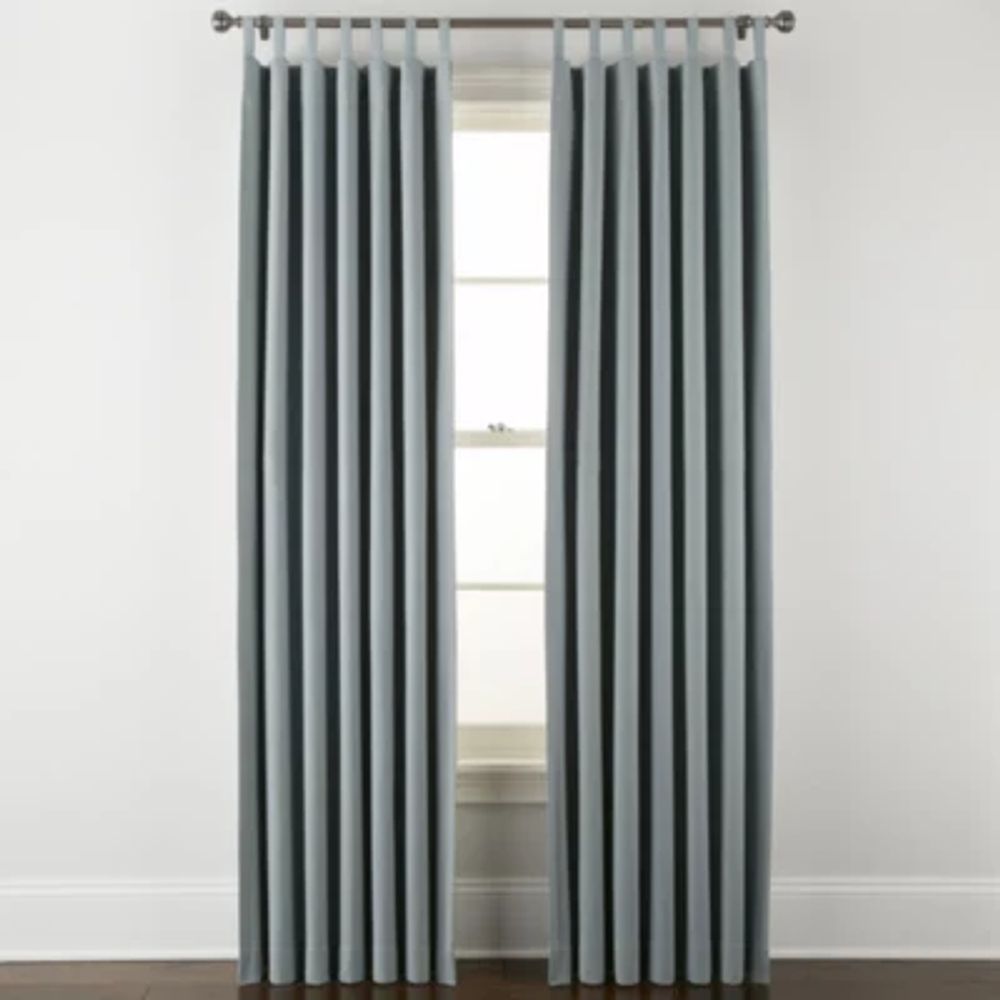 Linden Street Naturals 3-Ways To Hang Rod Pocket Back Tab 100% Blackout Single Curtain Panel