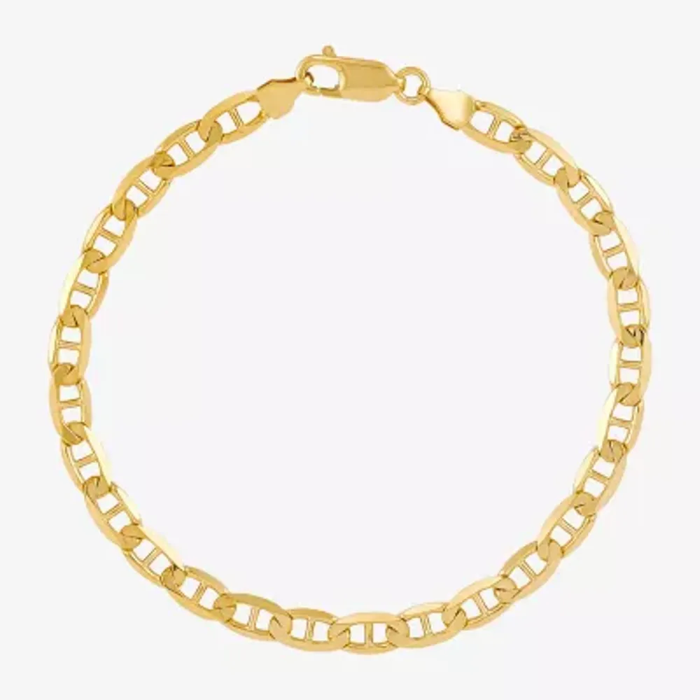 Unisex Adult 14K Gold 8 1/2 Inch Solid Link Chain Bracelet
