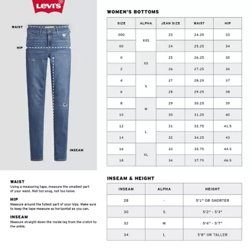 Levi's Yes Womens Stretch Fabric 311 Skinny Fit Slim Fit Jean