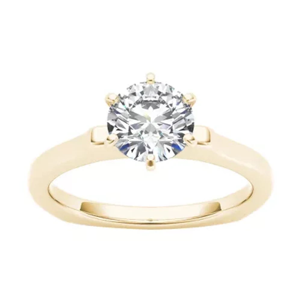 Womens CT. Natural White Diamond 14K Gold Round Solitaire Engagement Ring