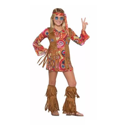 Little & Big Kid Girls Peace Lovin Hippie 4-pc. Costume