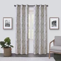 Max Blackout Emerson Scroll Grommet Top 100% Single Curtain Panel