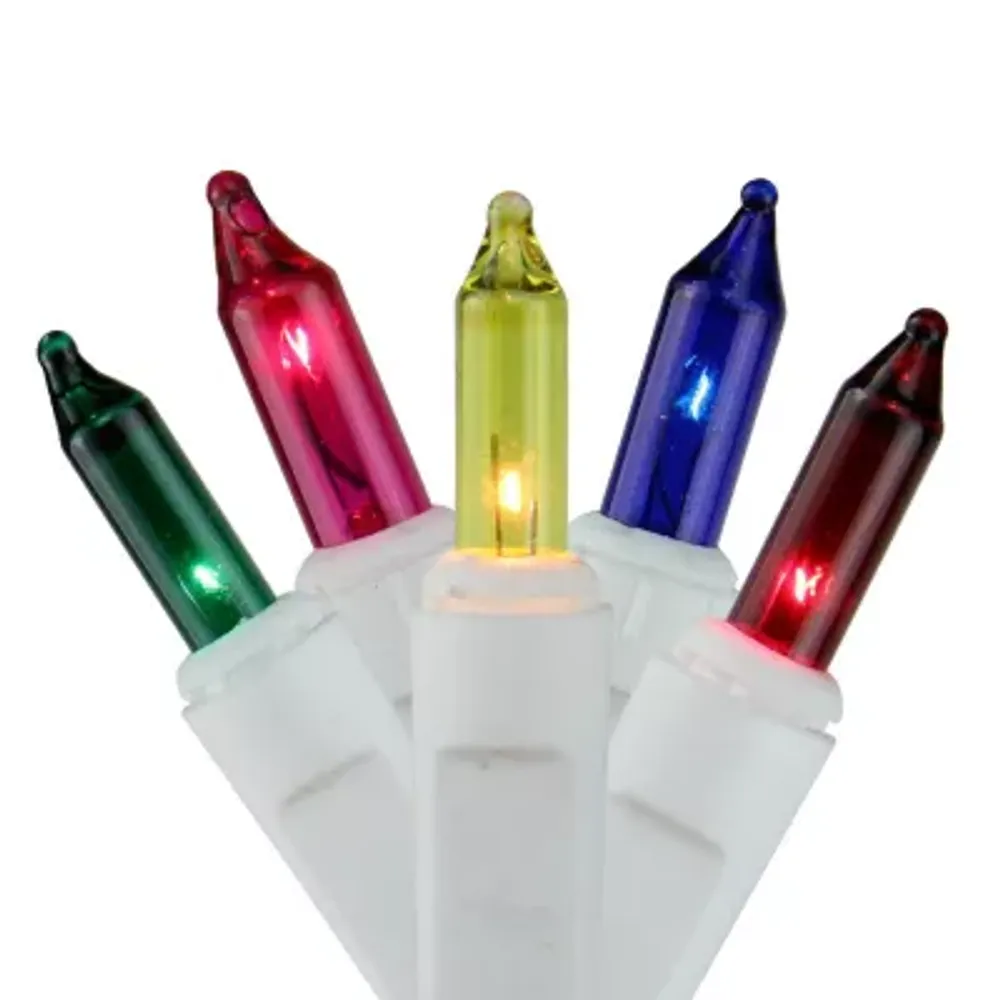 300-Count Shimmering Multi-Color Mini Christmas Icicle Light Set 8.5ft White Wire