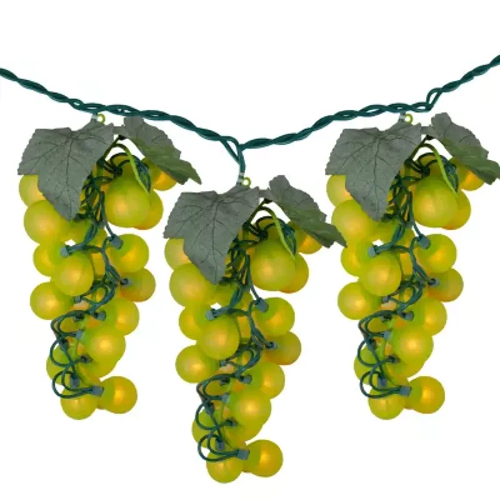 100-Count Yellow Winery Grape Patio Christmas Light Set 5ft Green Wire