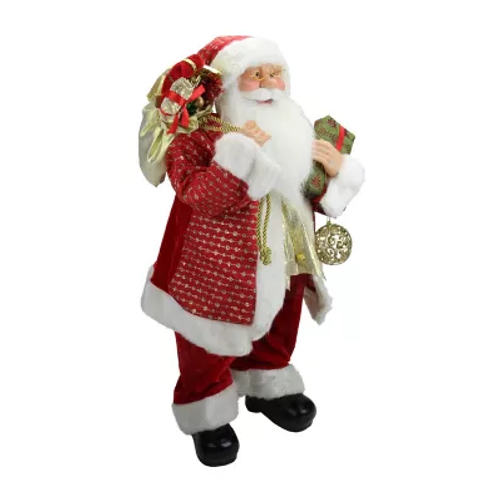 24'' Red and White Santa with Gift Bag and Presents Christmas Figure
