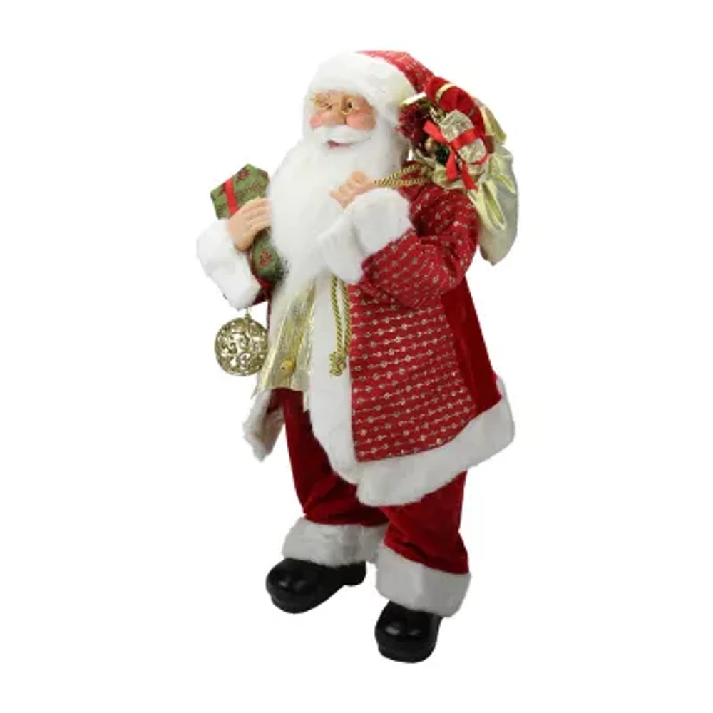 24'' Red and White Santa with Gift Bag and Presents Christmas Figure